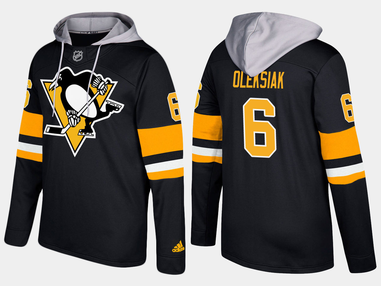 Men NHL Pittsburgh penguins #6 jamie oleksiak black hoodie